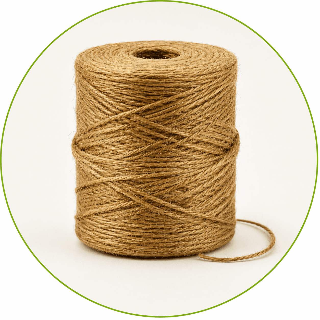 Spool of natural hemp fibre rope.