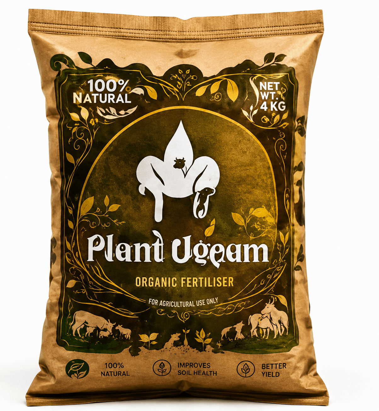 Bag of organic potting mix for healthy plant growth.