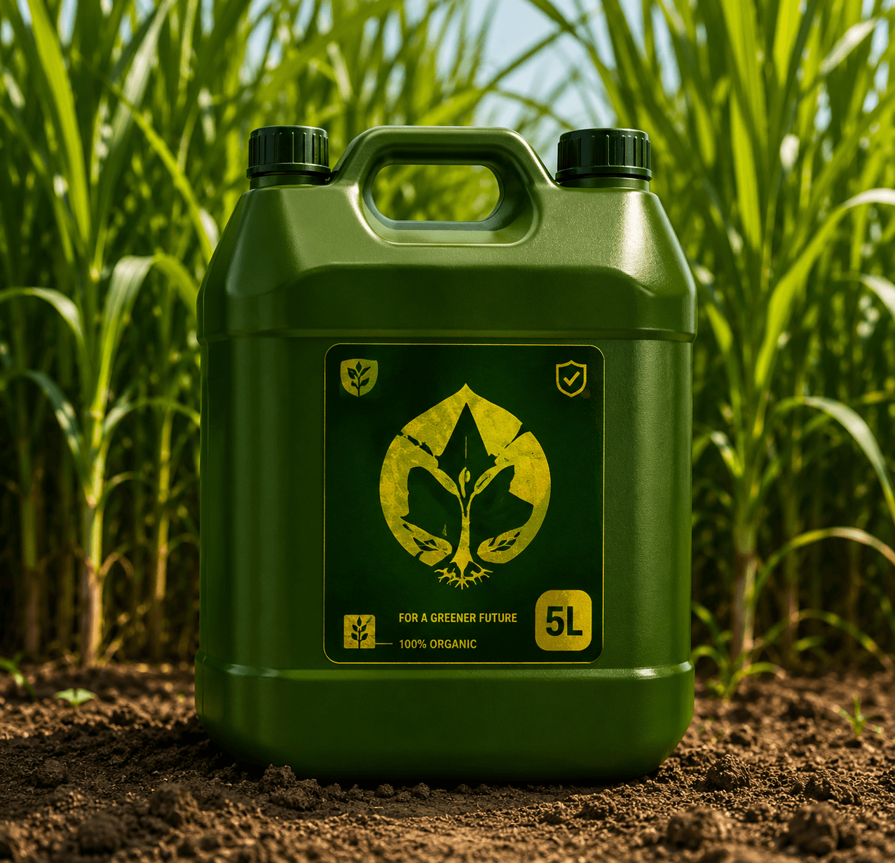 Green canister of plant-based, eco-friendly lubricant.