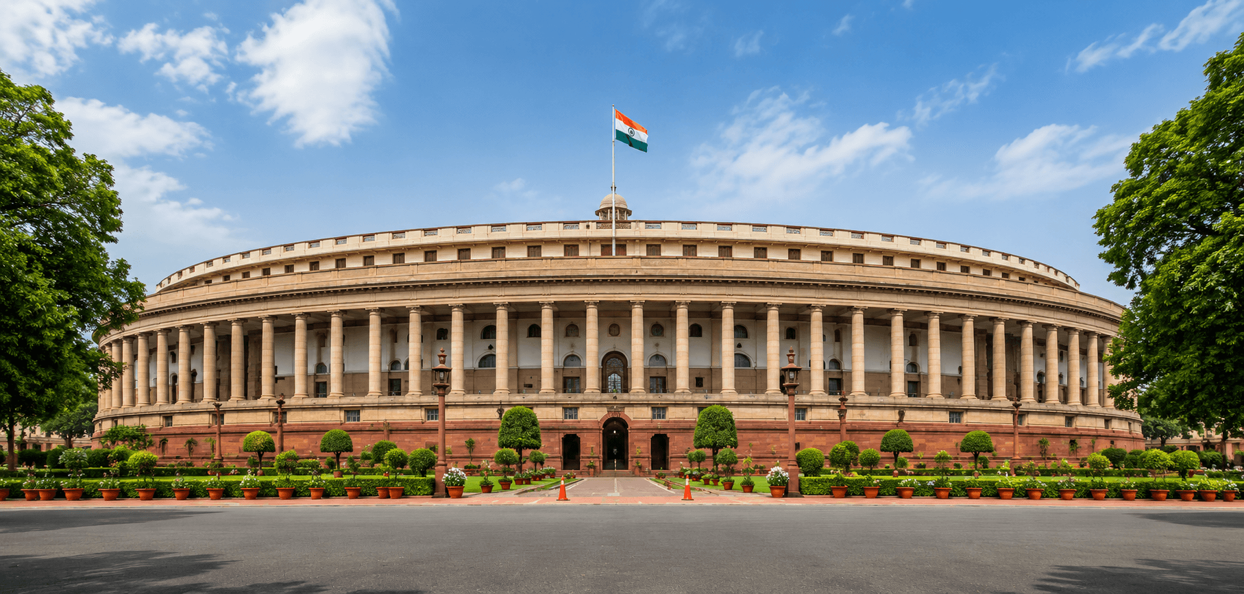 Indian Parliament building exterior — policy makers and government leaders.