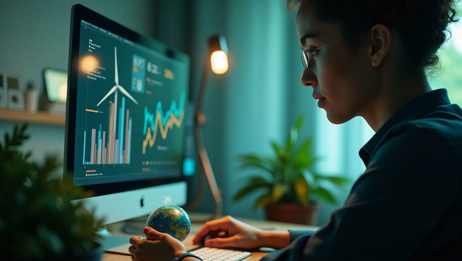 Graph showing the historical price trends of carbon credits over time with a modern financial chart style