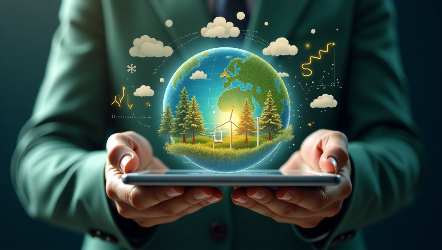 Graph showing trends and projections of carbon credit price in India for 2025 with modern financial icons