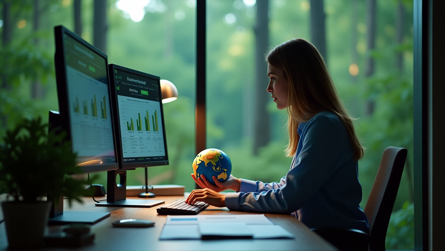 Professional graph showing current carbon credit price per ton trends with green and blue color scheme
