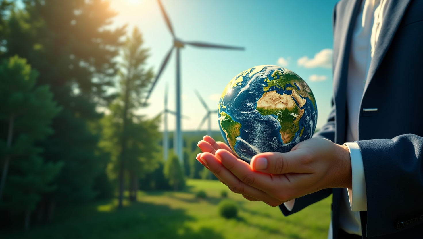 Professional presentation slide showing carbon credits concept with charts and eco-friendly icons for carbon credits ppt download