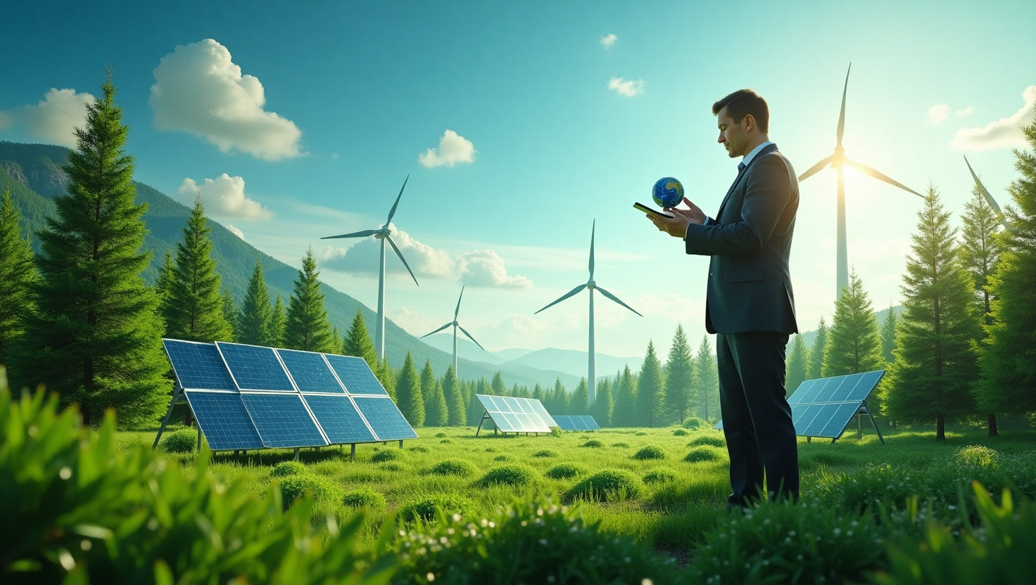 Graphical representation of India's carbon credit market size growth with charts and eco-friendly icons